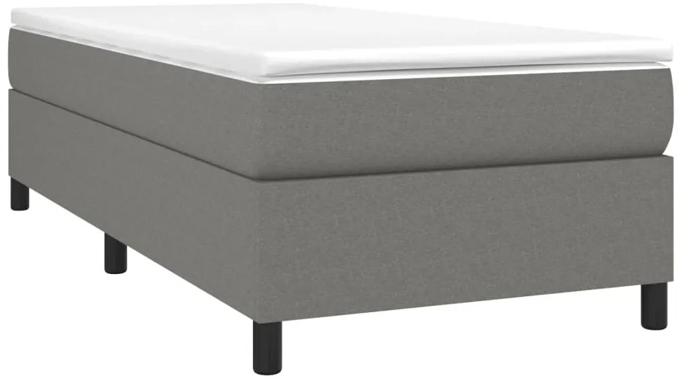 Estrutura de cama sem colchão 80x200 cm tecido cinzento-escuro