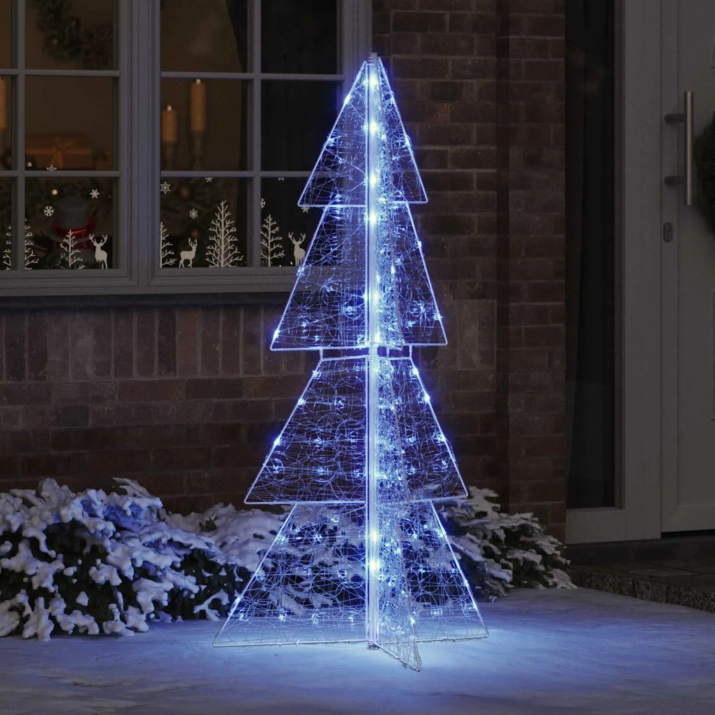 vidaXL Árvore de Natal com 160 LEDs Azul 150 cm Acrílo