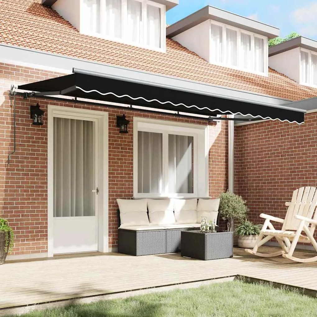 Toldo Retrátil Manual Preto e Anthracite