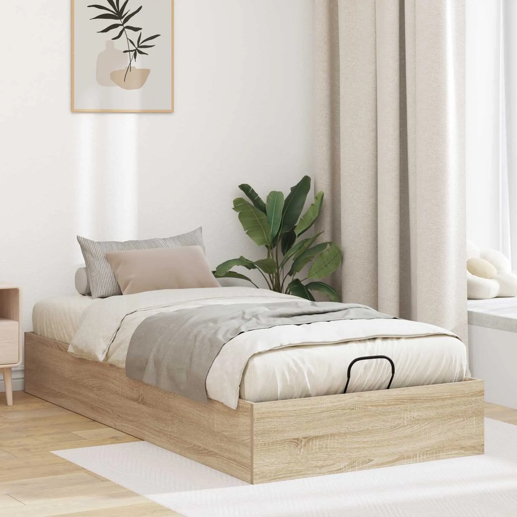 vidaXL Estrutura de Cama Ottoman Carvalho Sonoma 193 x 120 x 25 cm