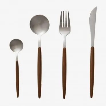 Conjunto De Talheres De 16 Peças Em Aço Inoxidável Monovar Cinza Cromado - Sklum