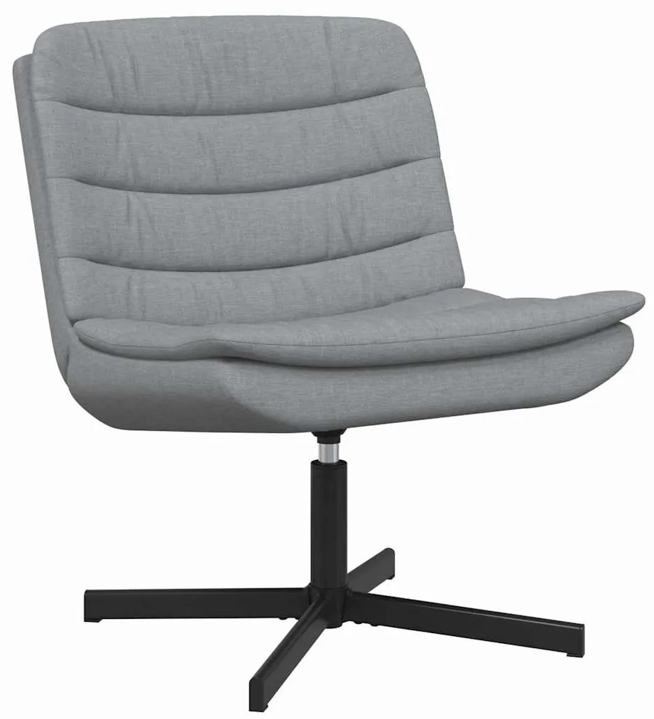 Cadeira Giratória Cinza Claro Tecido Padrão Ergonómica