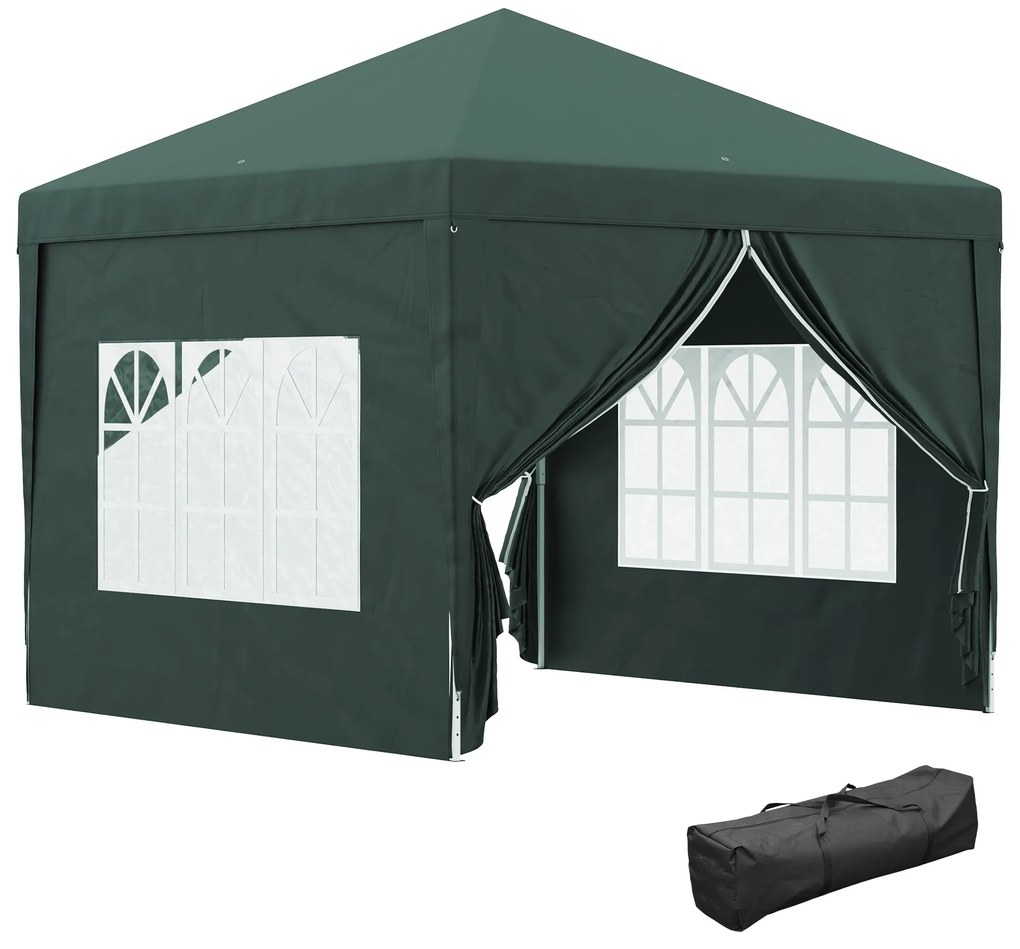 Tenda de Jardim com Paredes Laterais Amovíveis Janelas Porta com Zíper