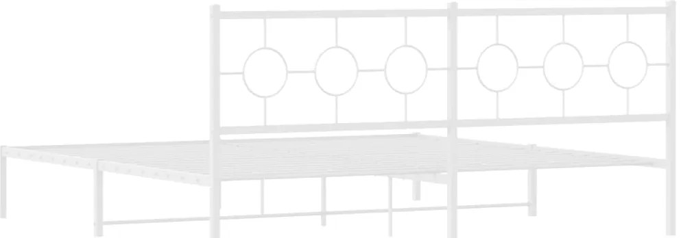 Estrutura de cama com cabeceira 193x203 cm metal branco