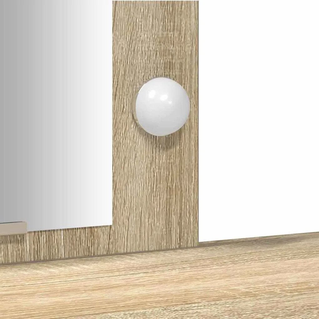 Mesa de Maquiagem com Luzes LED em Carvalho Sonoma, 102x33x135 cm