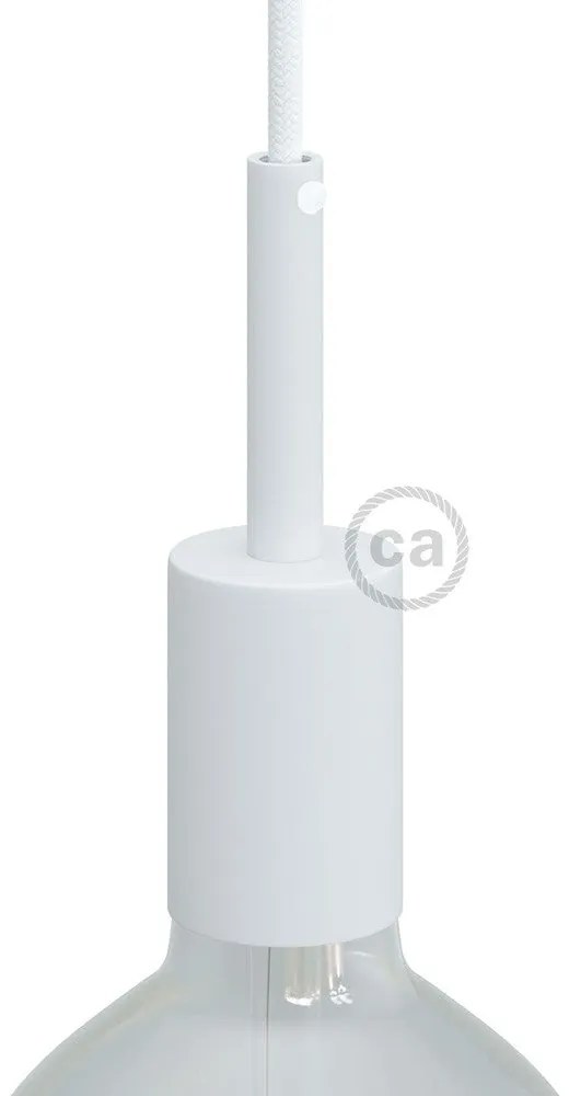 Kit de casquilho cilíndrico E27 em metal com braçadeira de cabo de 7 cm