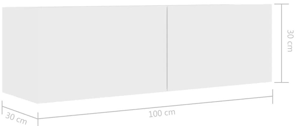 Móvel de TV 100x30x30 cm derivados de madeira branco