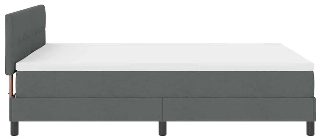Cama Box com Colchão &amp; LED Cinza Escuro 160x200 cm Tecido