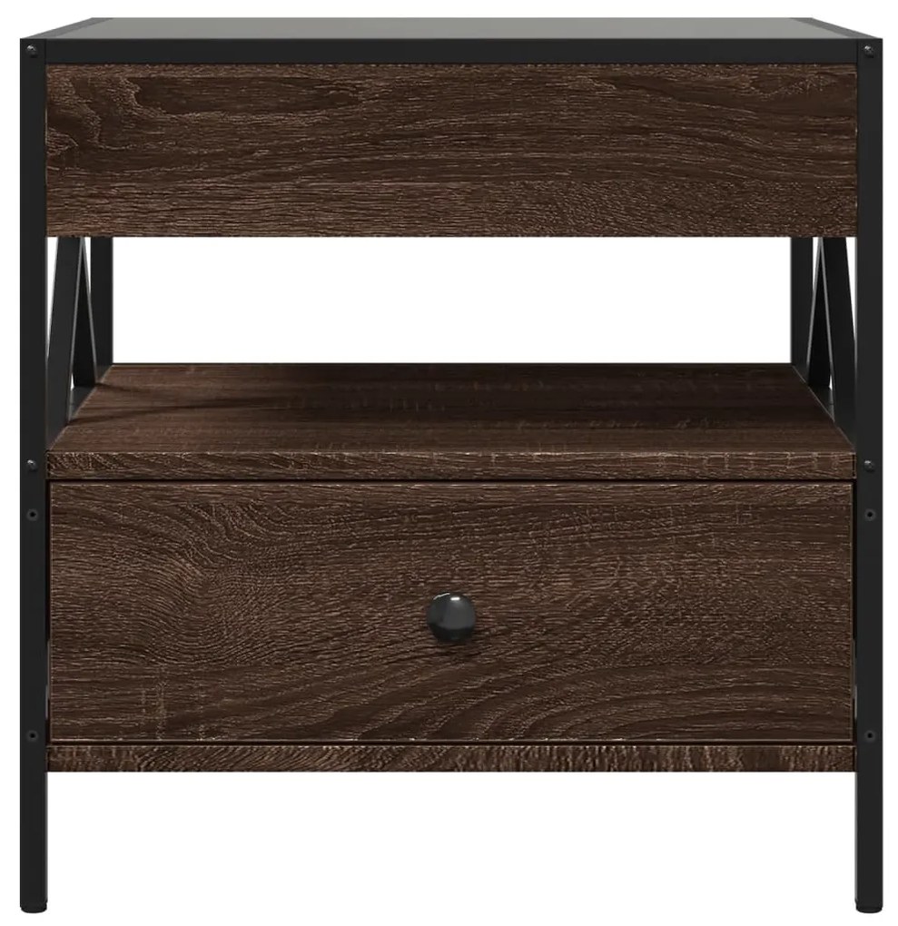 Mesa de centro luzes LED Infinity 50x50x51 cm carvalho castanho