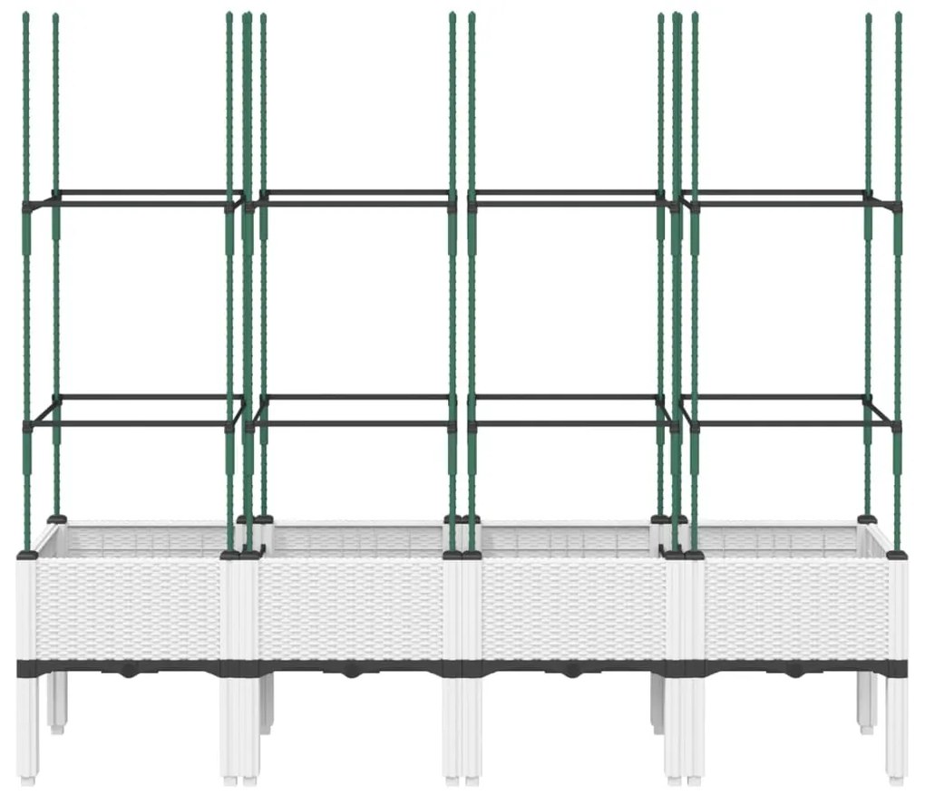 Vaso/floreira de jardim c/ treliça 160x40x142,5 cm PP branco