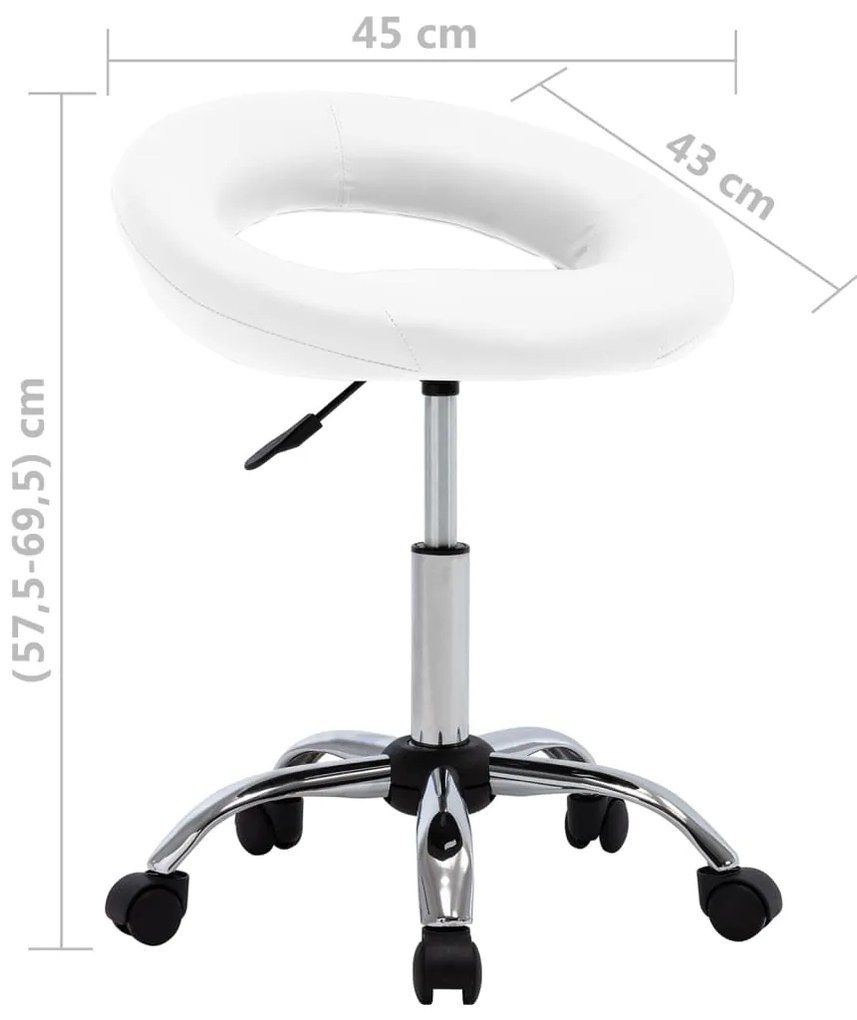 Cadeira de jantar giratória couro artificial branco