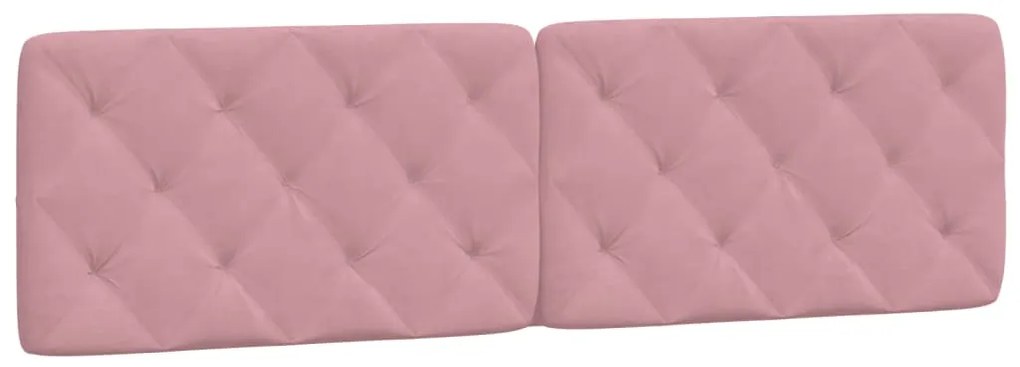 Estrutura de cama c/ luzes LED 180x200 cm veludo rosa