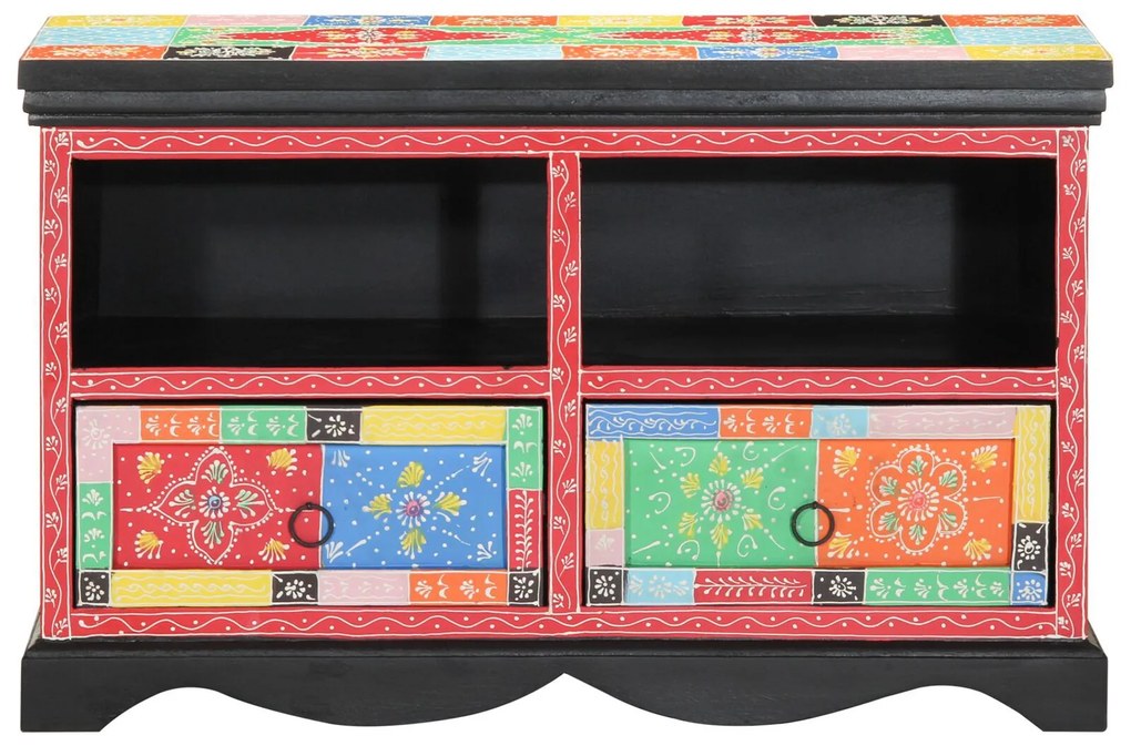 Armário de TV vidaXL Multicolorido 80x35x50 cm em Madeira Sólida de Ma