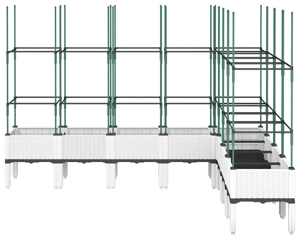 Vaso/floreira de jardim c/ treliça 200x160x142,5 cm PP branco