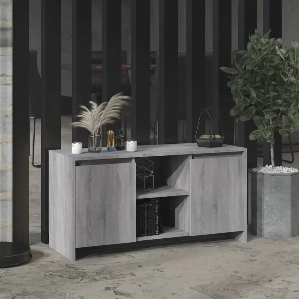 vidaXL Móvel de TV 102x37,5x52,5 cm derivados madeira sonoma cinza