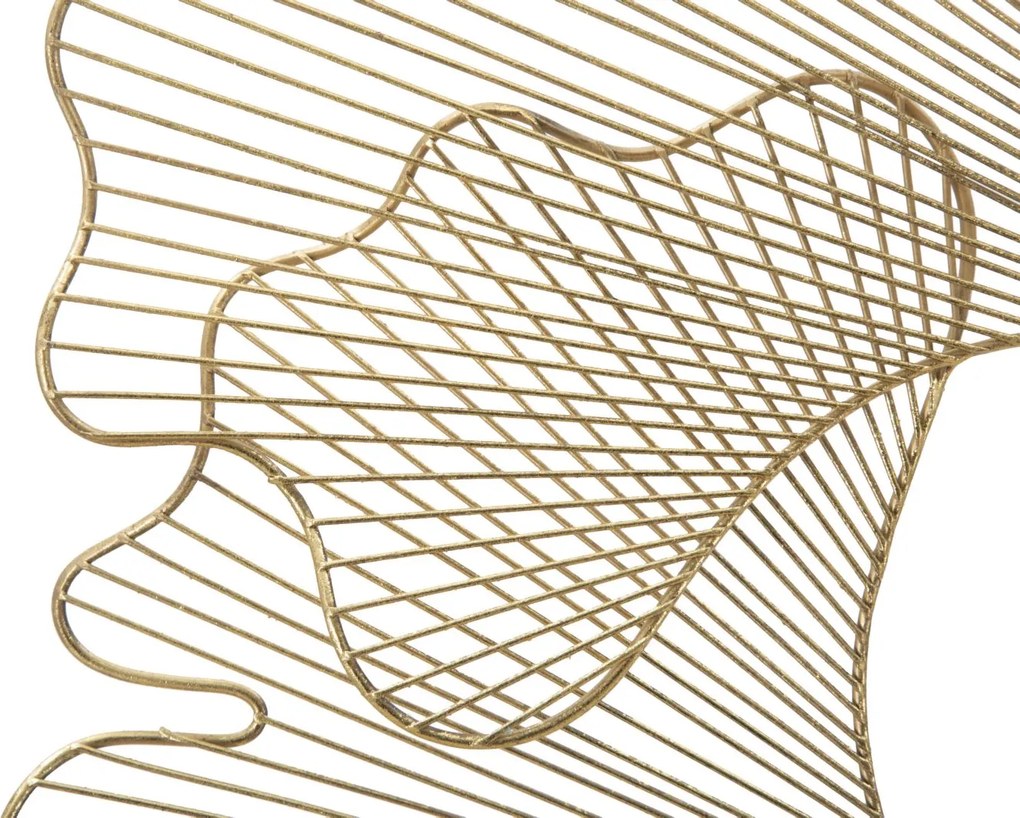 PAINEL DE FERRO 3D GLAM LEAF CM 79X5X68 DOURADO