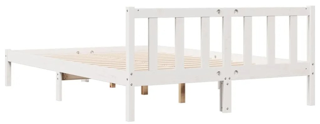 Cama extra longa sem colchão 140x210 cm pinho maciço branco