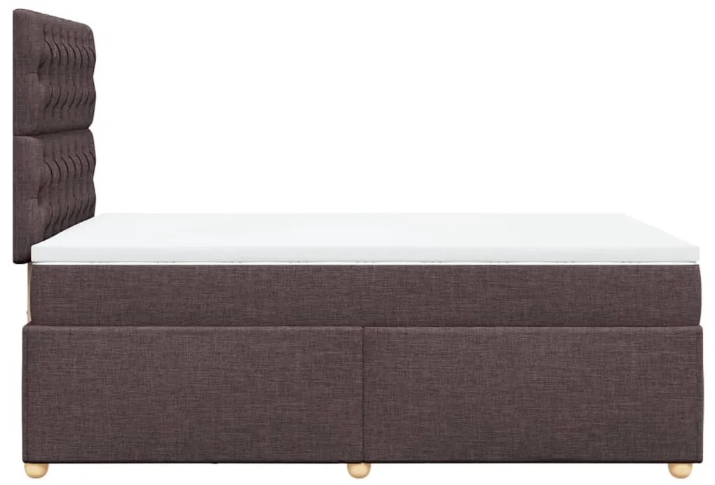 Cama boxspring com colchão 120x190 cm tecido castanho-escuro