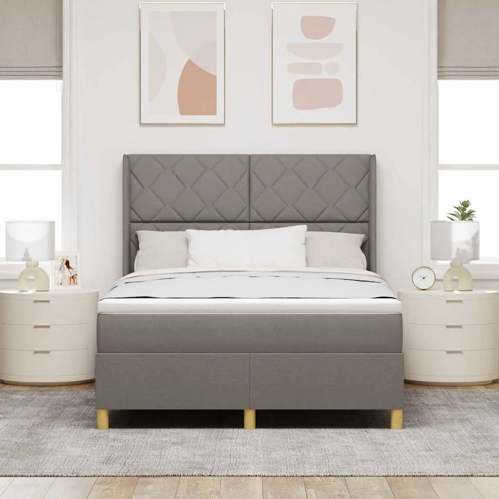Cama Box com Colchão Taupe 140x190 cm