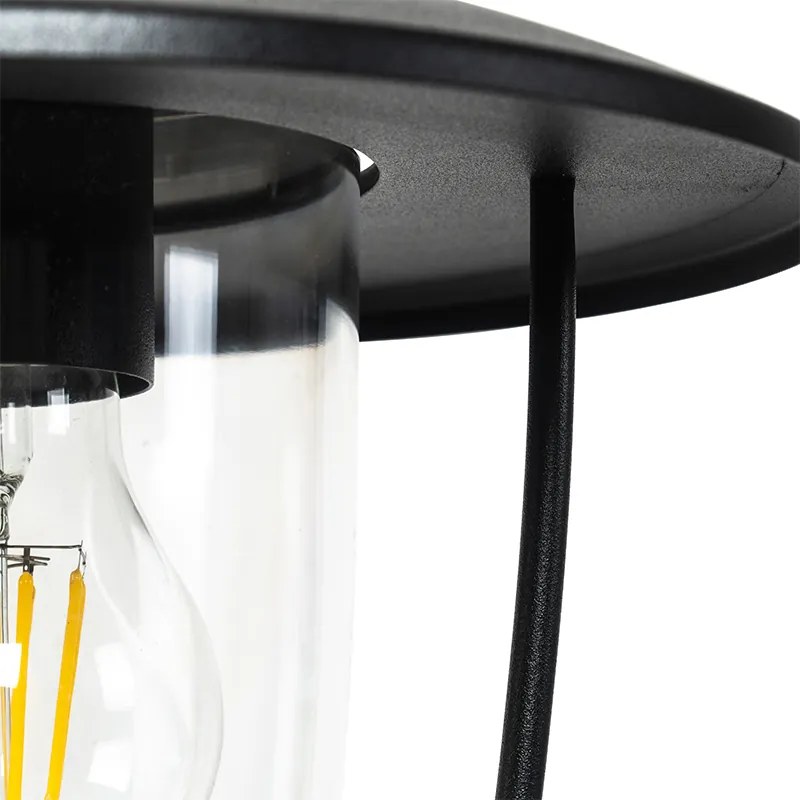 Candeeiro de parede exterior moderno preto - Khana