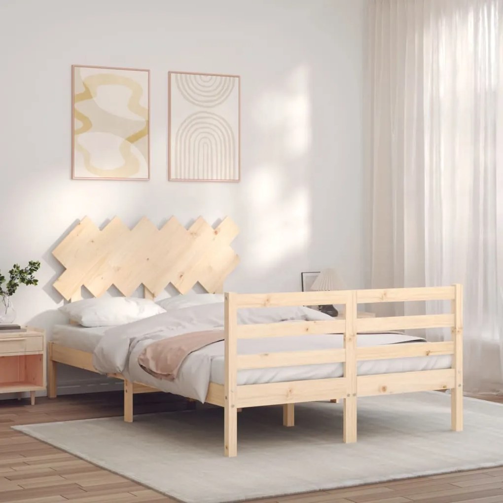 Estrutura de cama com cabeceira 120x200 cmmadeira maciça