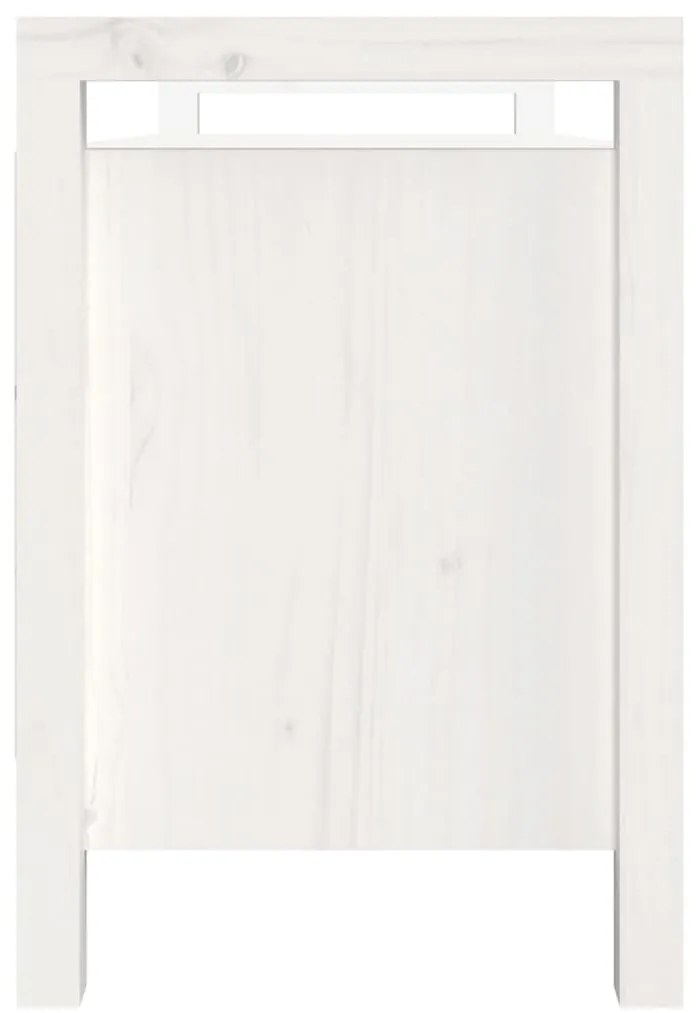 Banco de corredor 110x40x60 cm madeira de pinho maciça branco