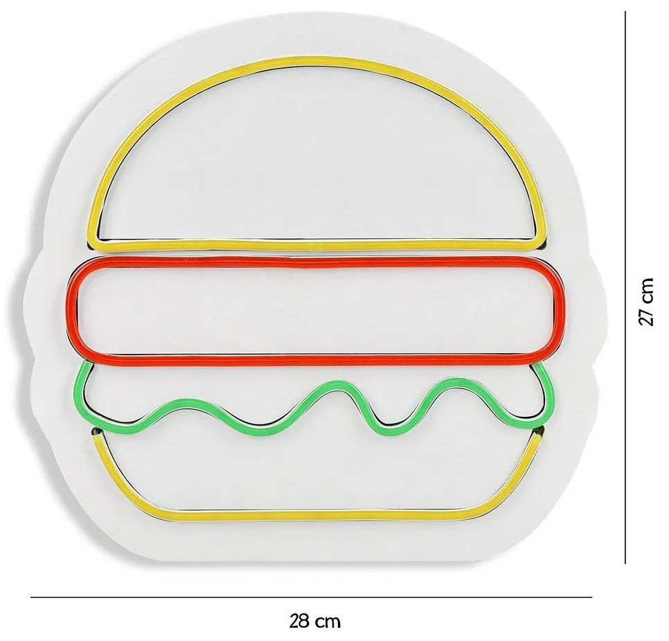 Iluminação LED Decorativa Hamburger – Multicolor – 28 x 27 x 2 cm