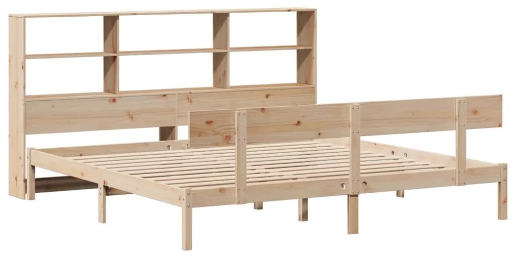 Cama com estante sem colchão 200x200 cm pinho maciço