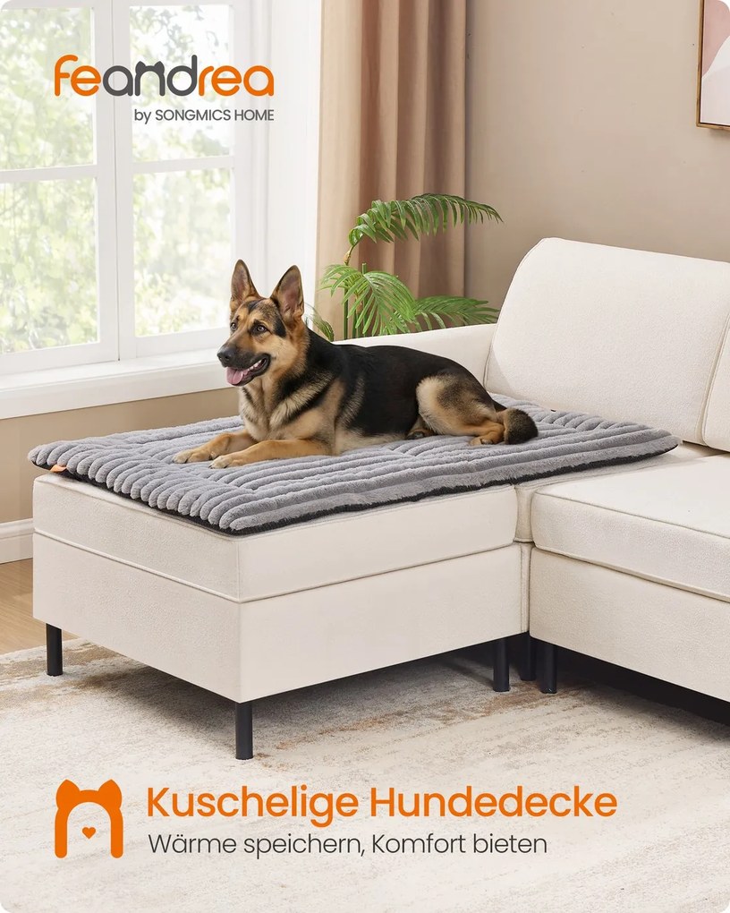 Manta para cães S 120 x 75 cm lavável na máquina cinzenta
