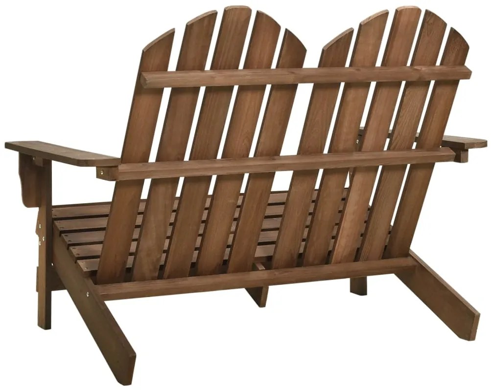 Cadeira de jardim Adirondack 2 lugares abeto maciço castanho
