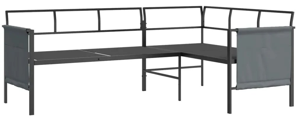 2 pcs conjunto de jantar para jardim aço antracite
