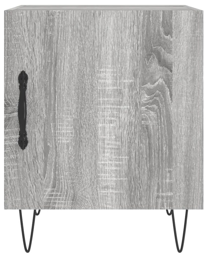 Mesa cabeceira 2pcs 40x40x50 cm madeira processada cinza sonoma