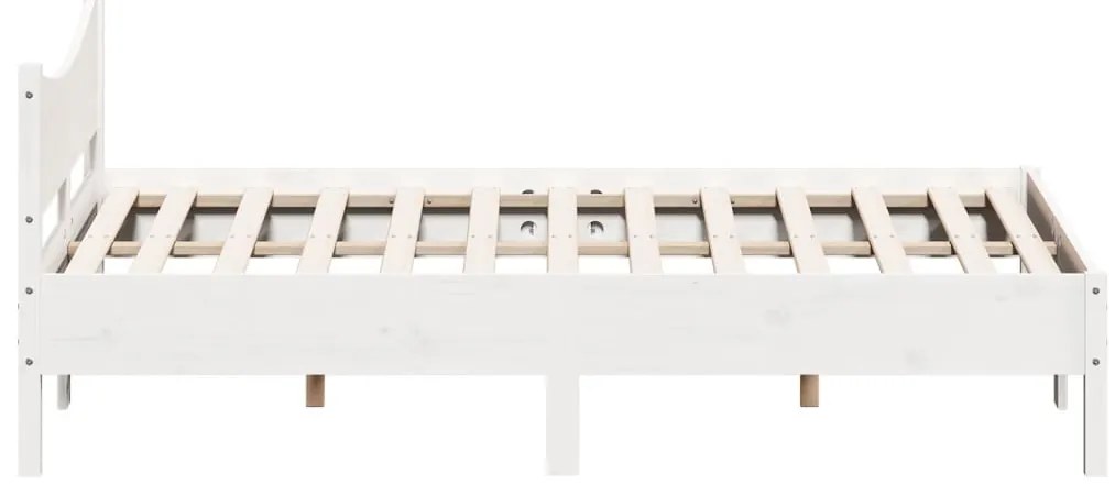 Cama sem colchão 160x200 cm madeira de pinho maciça branco