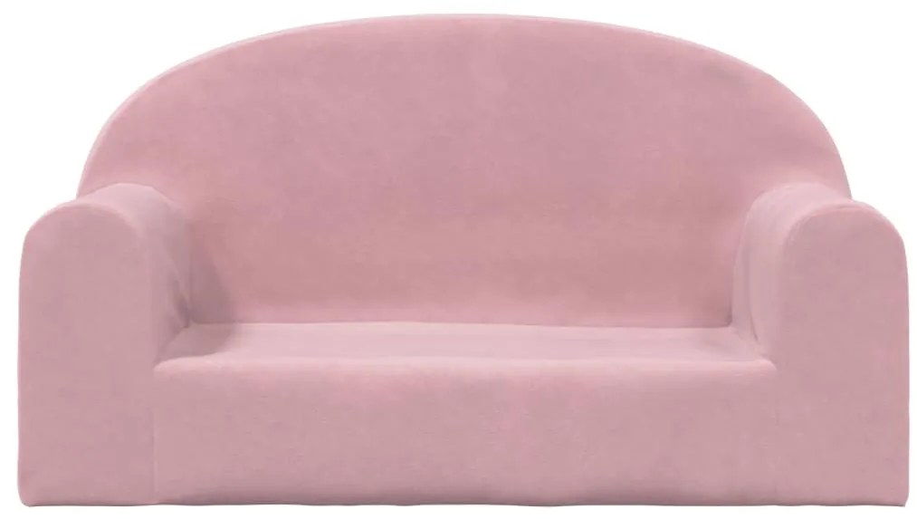 Sofá infantil de 2 lugares pelúcia macia rosa