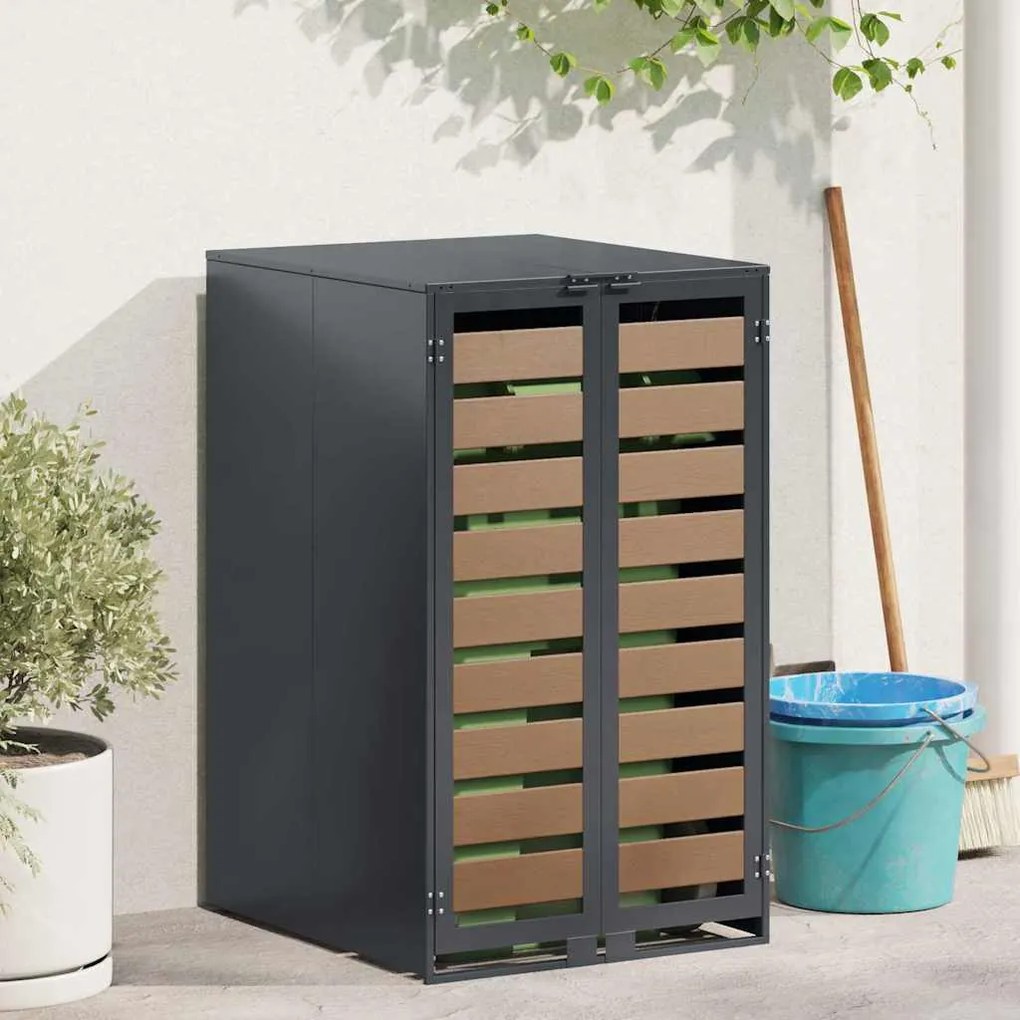 vidaXL Armazenamento de Lixeira com Tampa Elevatória a Gás para Lixeira de 240L