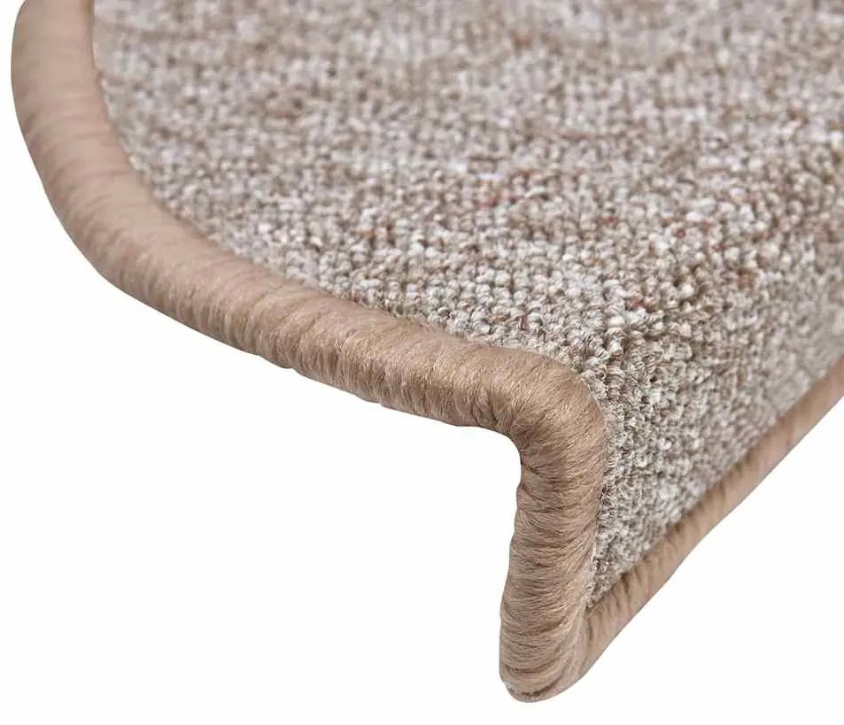 Tapetes de escada 30 pcs 56x17x3 cm castanho-claro
