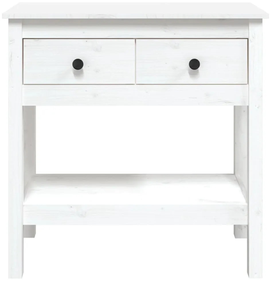 Mesa consola 75x35x75 cm pinho maciço branco