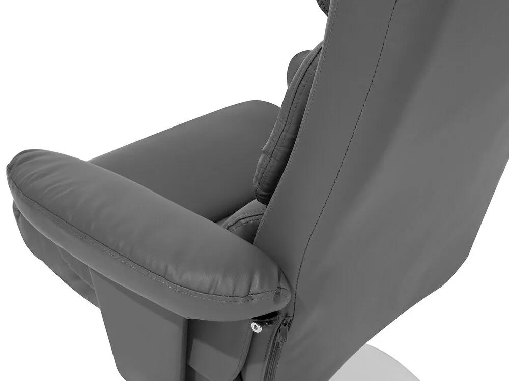 Cadeira de massagem com repousa-pés em pele sintética preta LEGEND Beliani