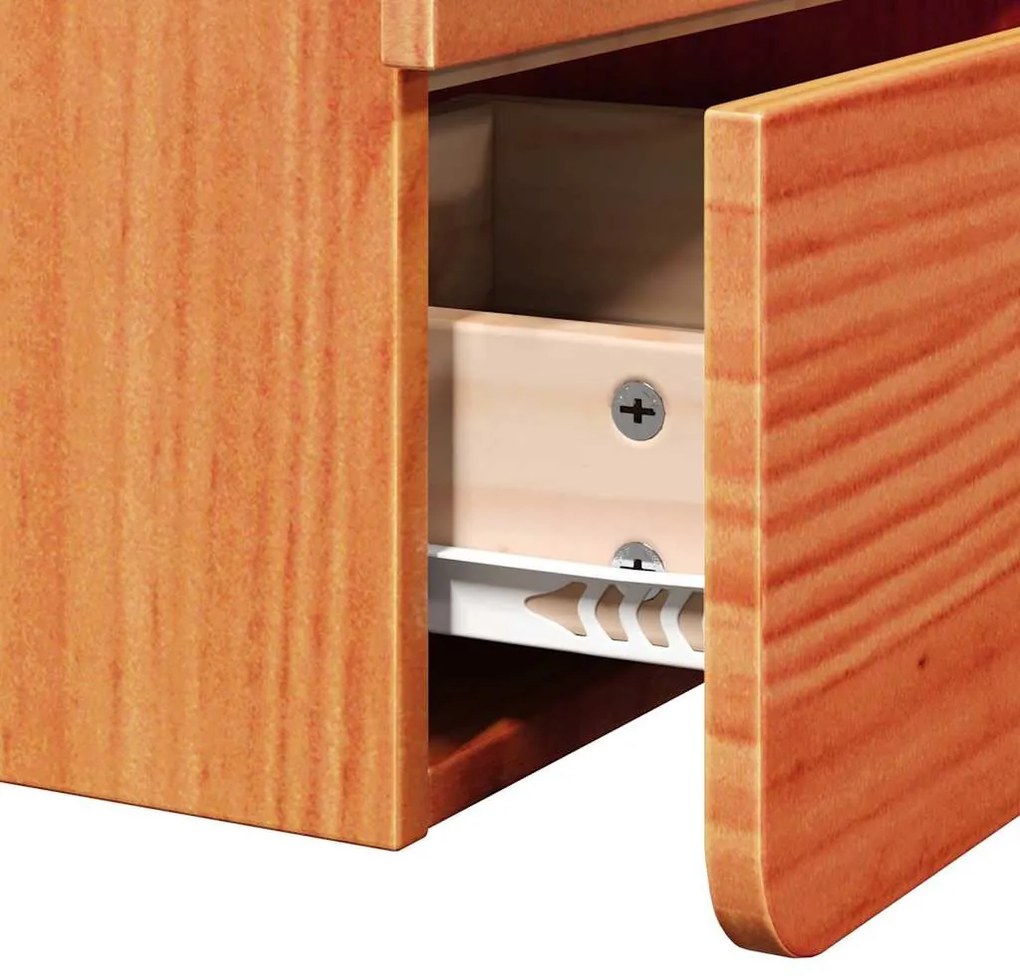 Mesa-de-cabeceira com gaveta 2 pcs Castanho 39 x 34 x 33 cm