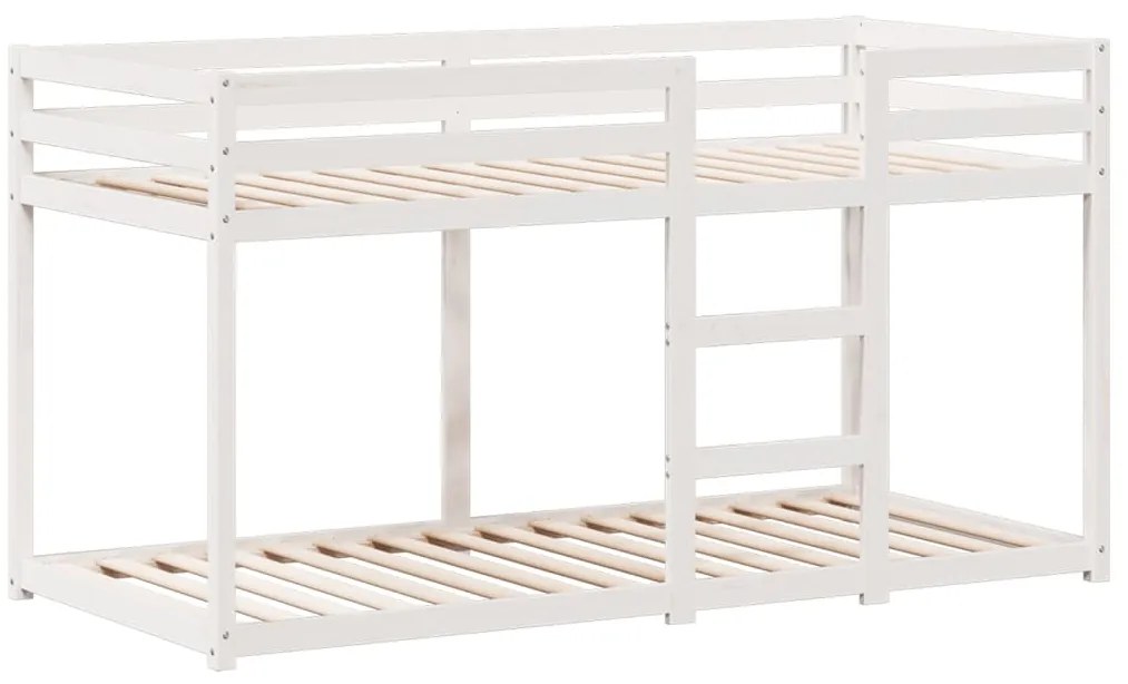 Beliche com telhado 90x200 cm madeira de pinho maciça branco