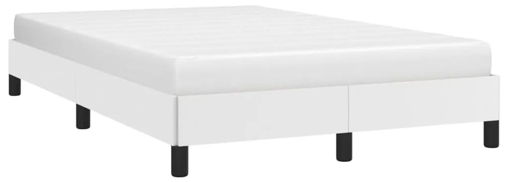 Estrutura de cama 120x190 cm couro artificial branco