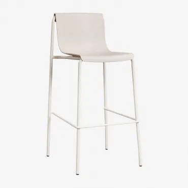 Banqueta Alta Em Polipropileno Ismene ↑75 Cm & Branco Pedra - Sklum
