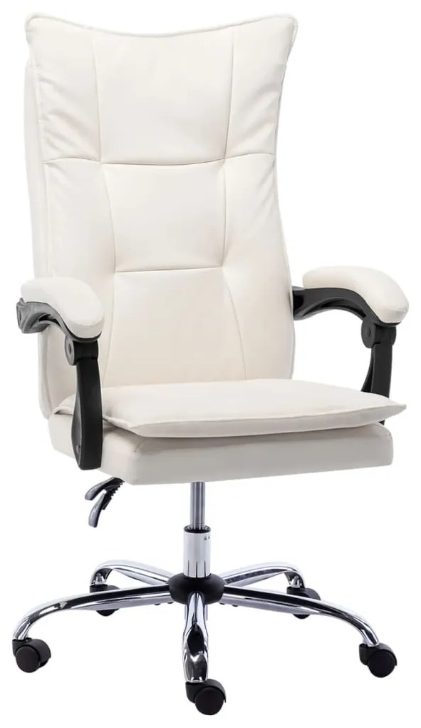 vidaXL Cadeira de escritório couro artificial cor creme