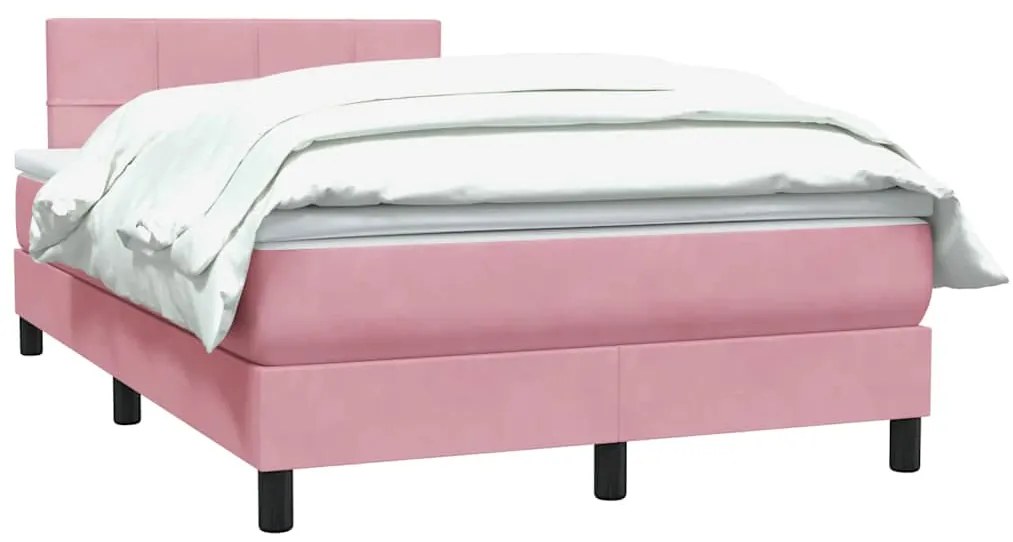 Cama com molas/colchão 120x220 cm veludo rosa