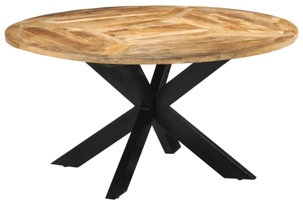 Mesa de jantar Ø150x76 cm madeira de mangueira maciça áspera