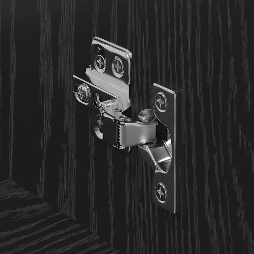 Gabinete para TV com prateleira Carvalho preto 100 x 40 x 45 cm