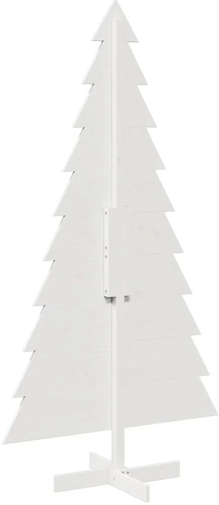 Árvore Natal decorativa 180 cm madeira de pinho maciça branco