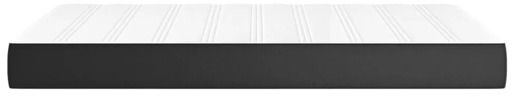 Colchão de molas ensacadas 120x200x20 cm couro artificial preto