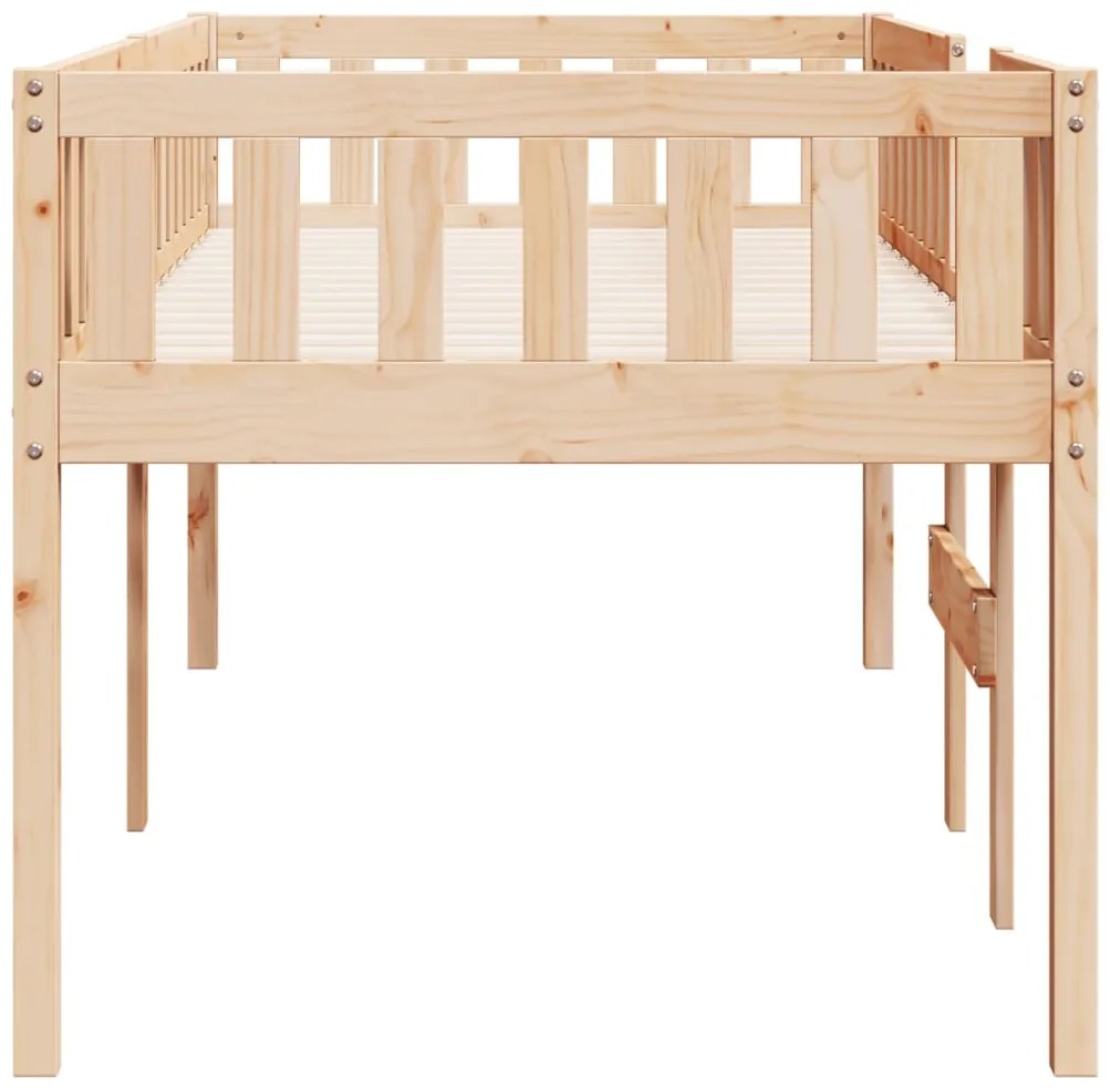 Cama de criança sem colchão 80x200 cm madeira de pinho maciça