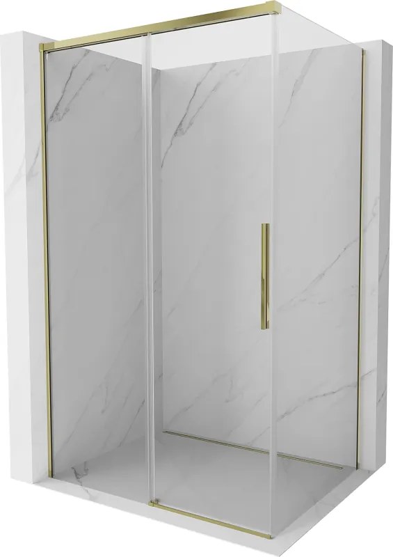 Mexen Rox cabine de duche deslizante 150 x 90 cm, transparente, dourada - 8C2-150-090-50-00